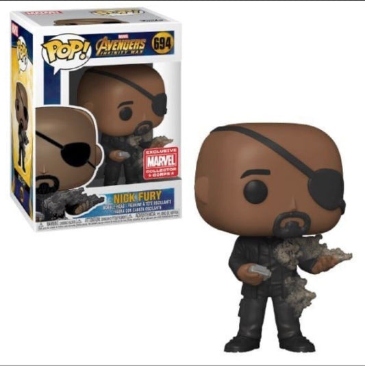 Funko Pop Nick Fury 694 Marvel Collector Corps Exclusive Vanishing From The Blip